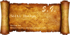 Solti Ibolya névjegykártya